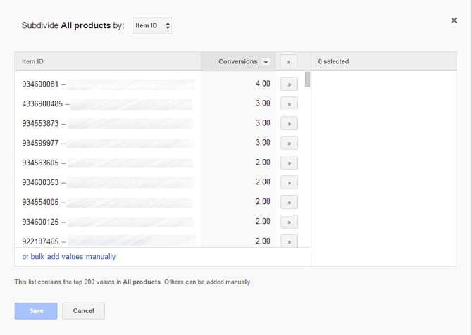campaña de compras de google crear grupo de productos subdividir itemid manual